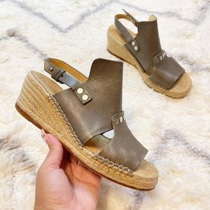 Rag and Bone Wedges Espadrilles Slingback Gray Studs Shoes size 7 or 37